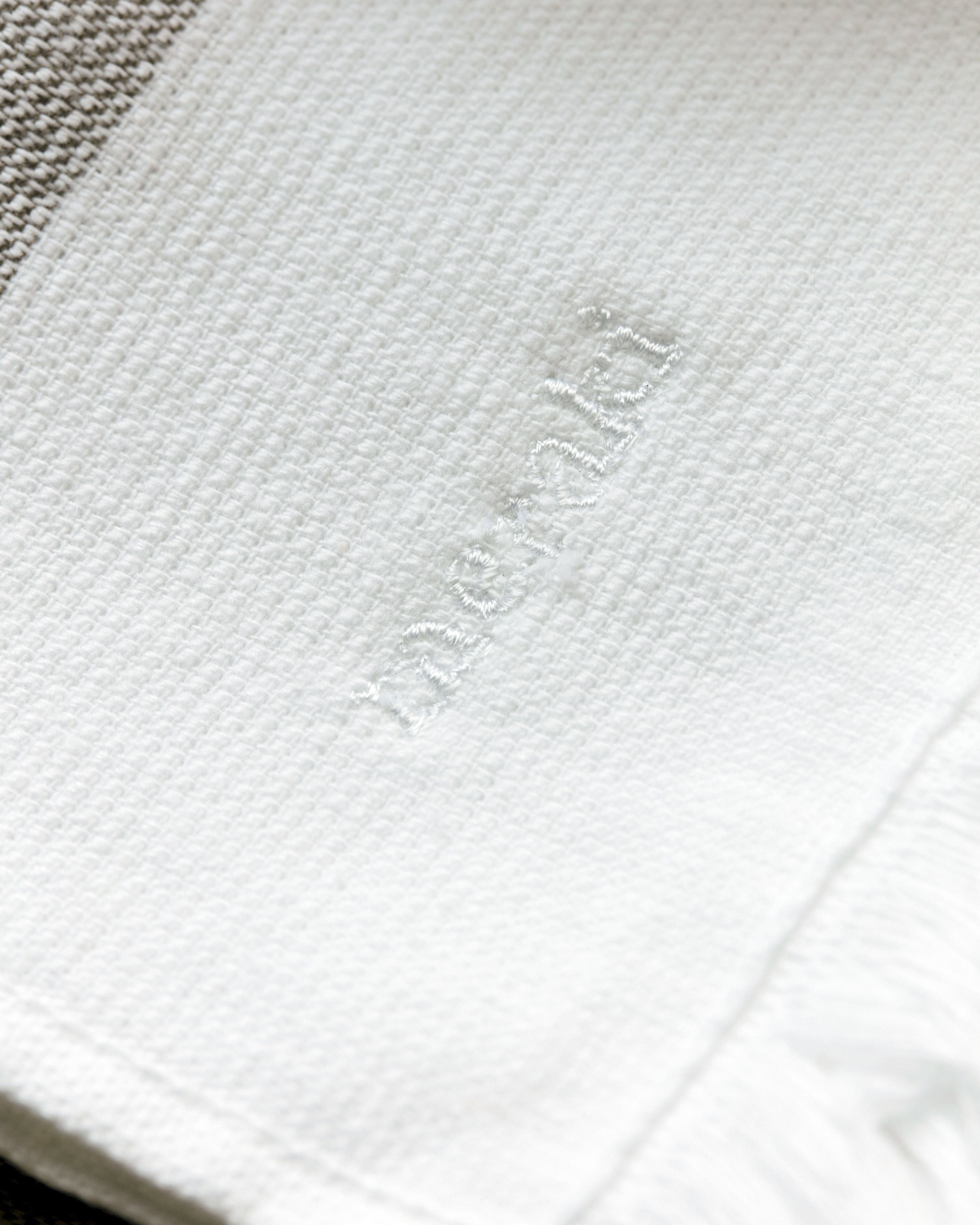 Meraki Barbarum handdoek set van 20x100 cm, witte en bruine strepen
