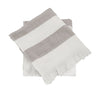 Meraki Barbarum Towel Set Of 20x100 Cm, White And Brown Stripes