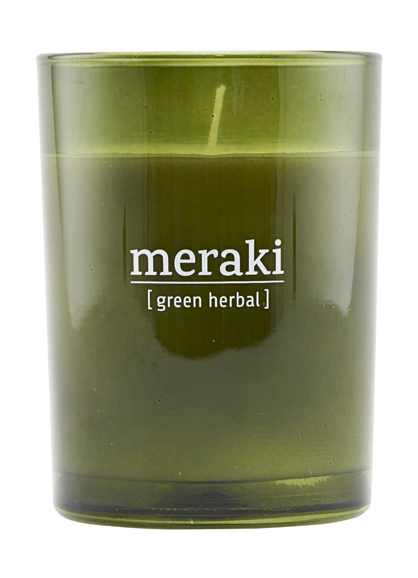 Vela perfumada de Meraki H10,5 cm, hierbas verdes