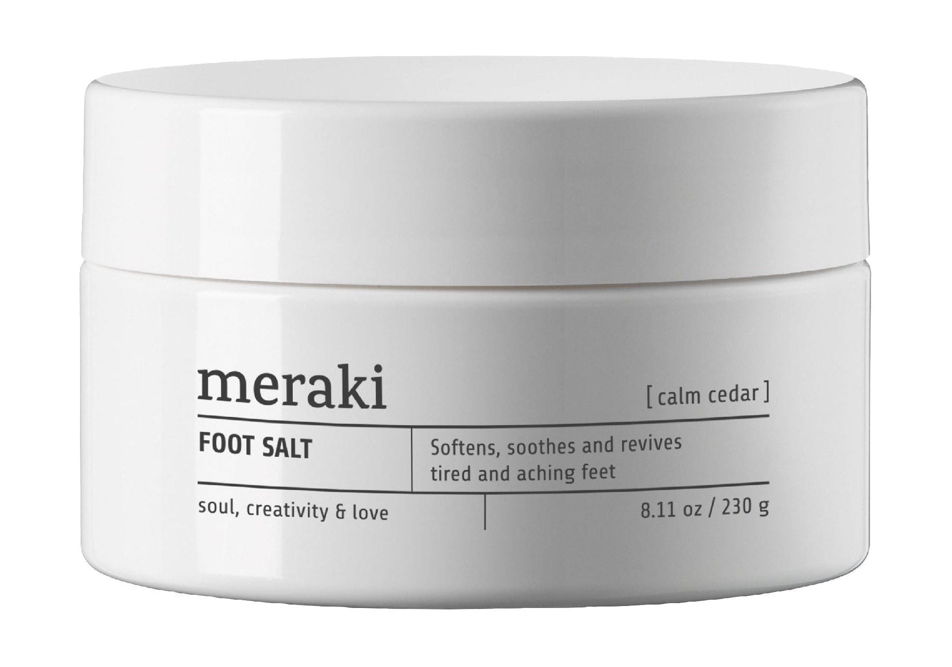 Meraki Foot Salt 200 ml de calma Cedar, Cosmos Natural