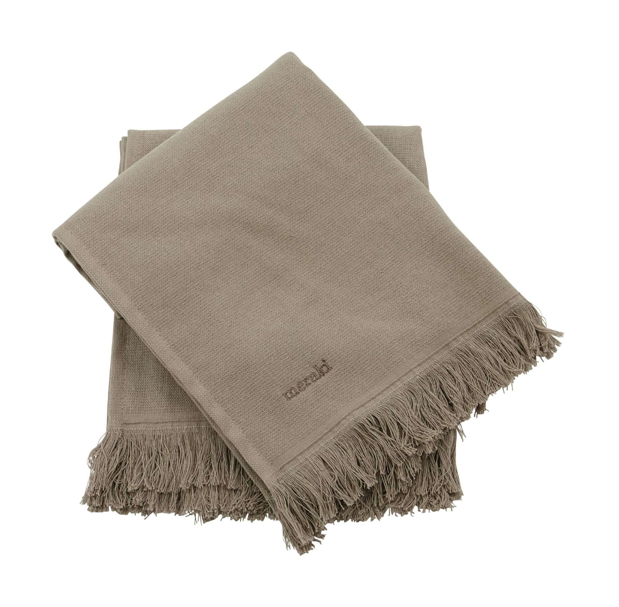 Meraki Lunaria handdoek set van 2, warm grijs