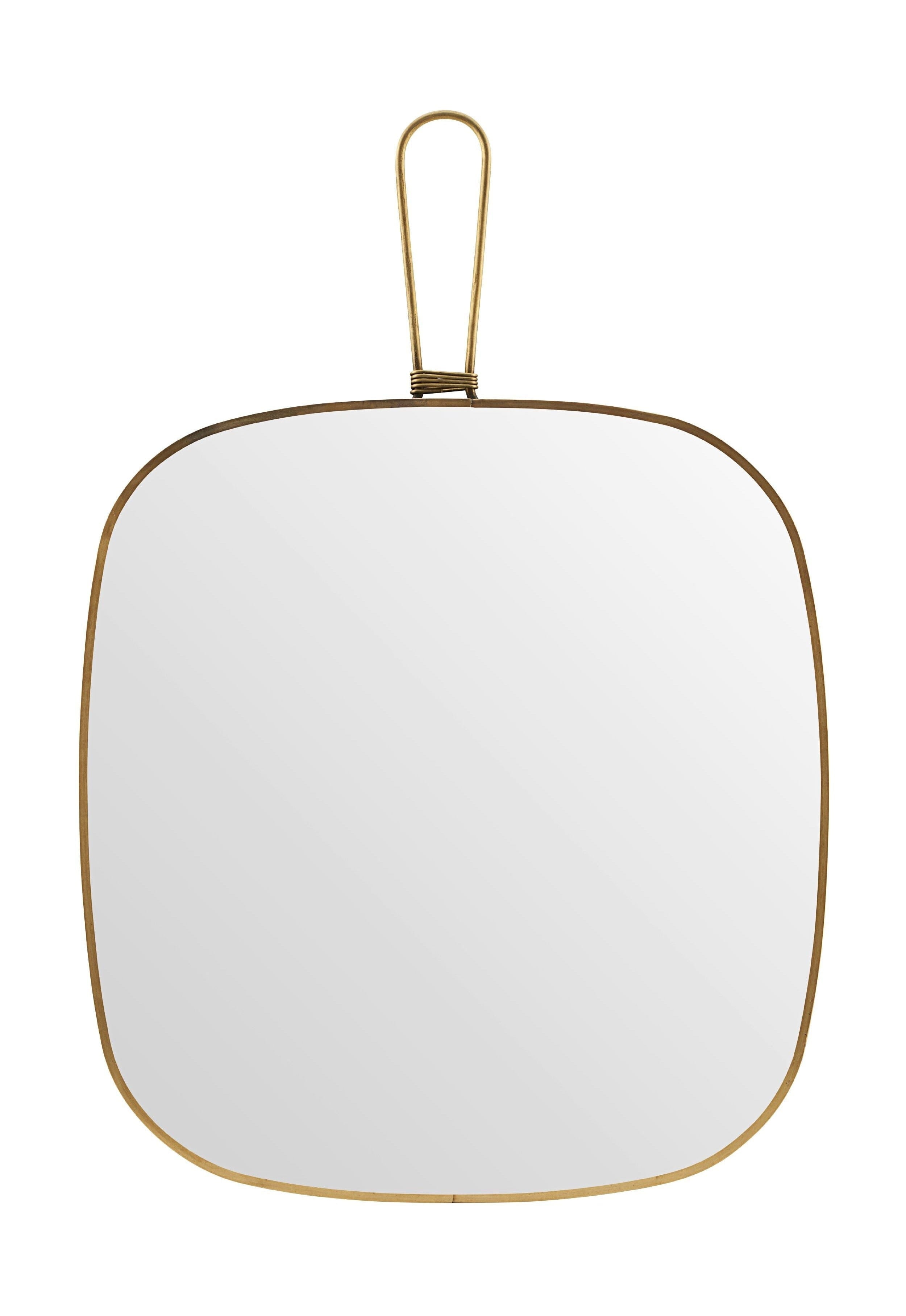 Mirror Meraki con telaio 26x28 cm, ottone antico