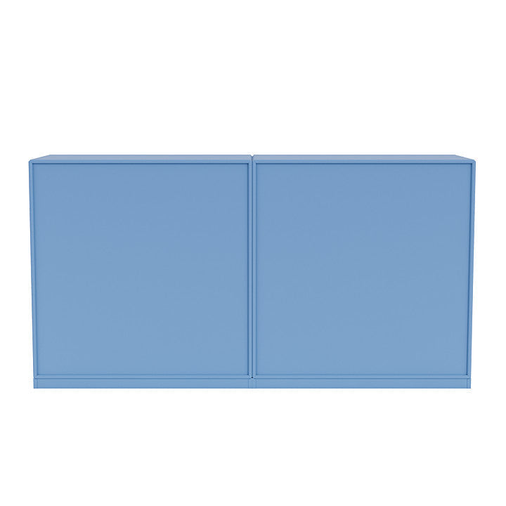 Boucheron de couple Montana avec socle de 3 cm, bleu azur