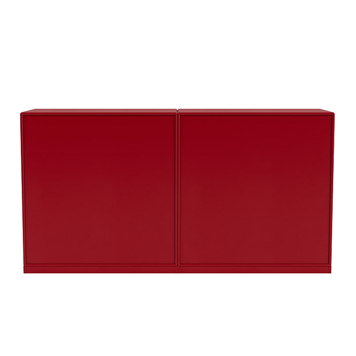 Sideboard della coppia del Montana con plinto da 3 cm, rosso barbabietola