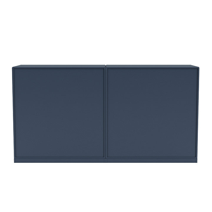 Sideboard della coppia del Montana con plinto da 3 cm, juniper blu