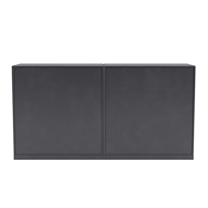 Sideboard della coppia del Montana con plinto da 3 cm, nero carbonio