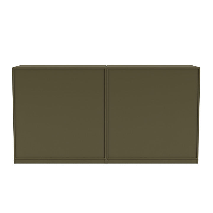 Sideboard della coppia del Montana con plinto da 3 cm, verde origano
