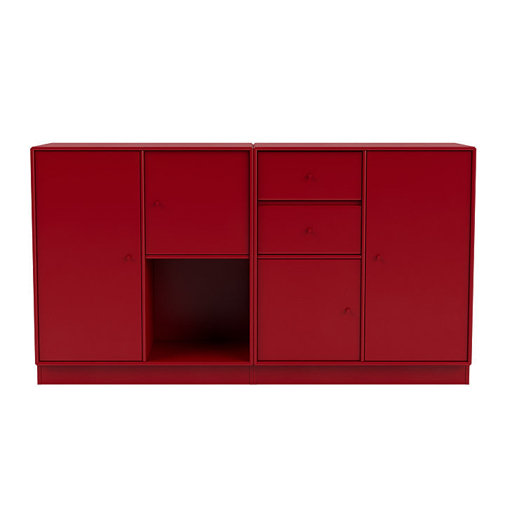 Montana Couple Sideboard With 7 Cm Plinth, Beetroot Red