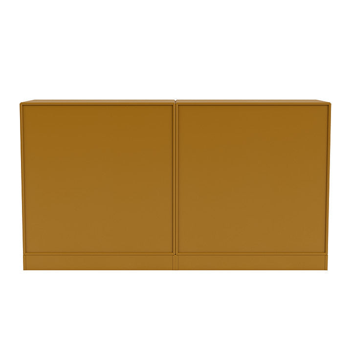 Sideboard della coppia del Montana con plinto da 7 cm, giallo ambra