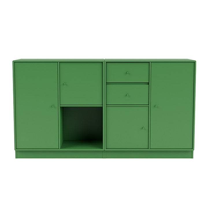 Sideboard della coppia del Montana con plinto da 7 cm, verde prezzemolo