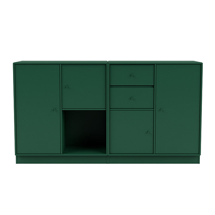蒙大拿州夫妇餐具柜，配以7厘米底座，松绿色