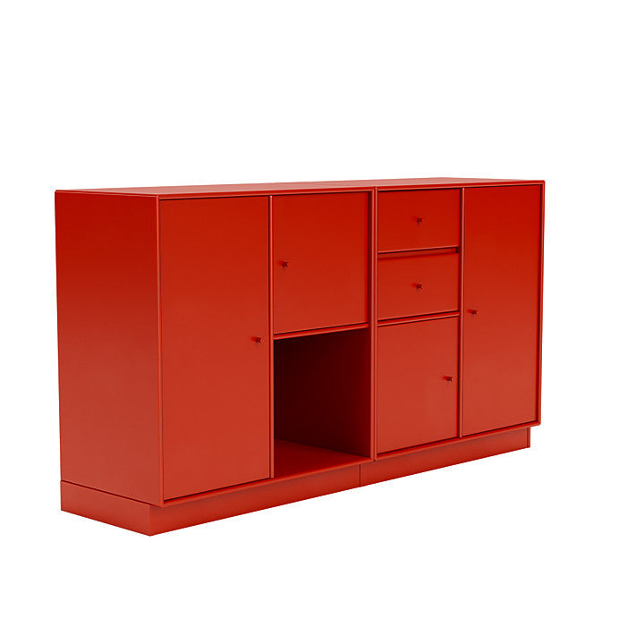 Montana Couple Sideboard With 7 Cm Plinth, Rosehip Red
