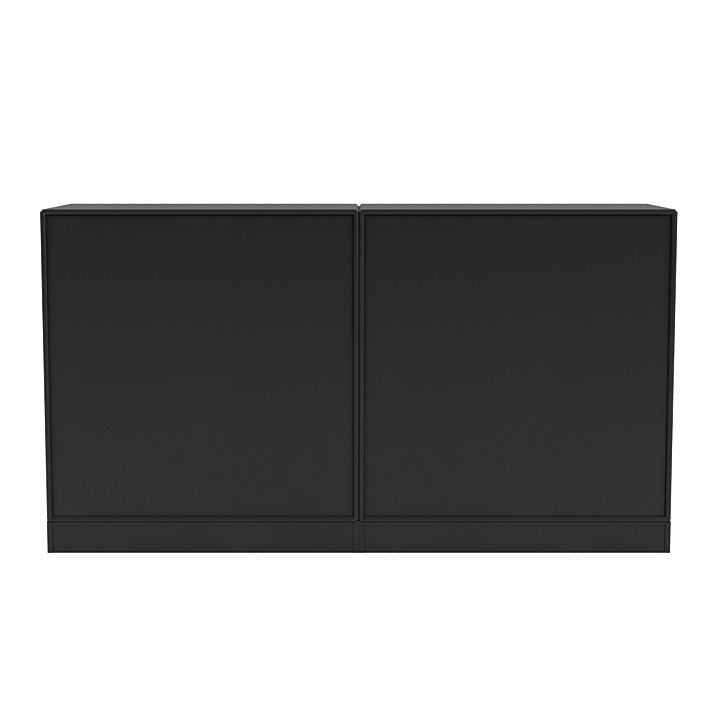 Sideboard di coppia del Montana con plinto da 7 cm, nero