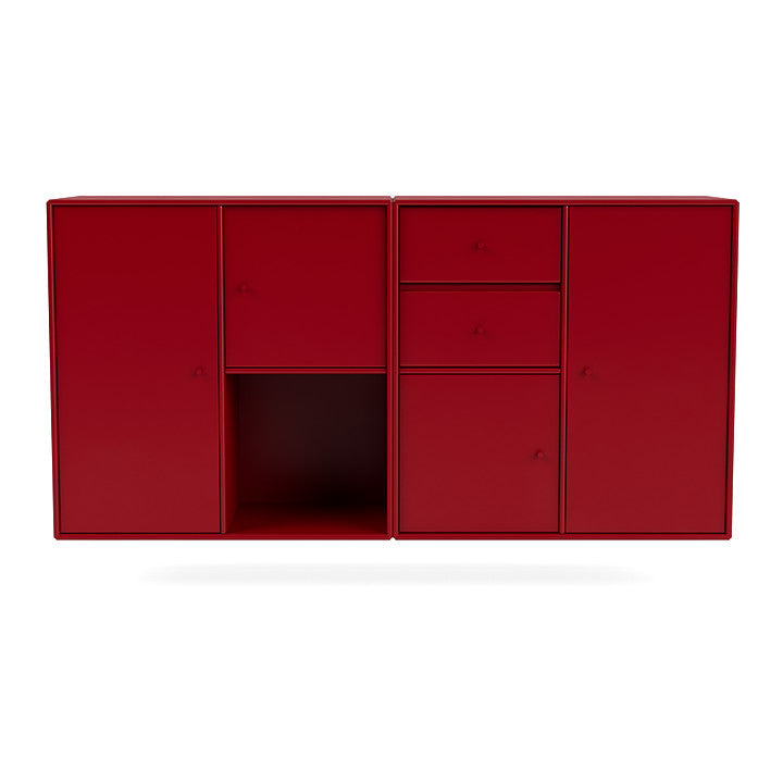 Montana Couple Sideboard With Suspension Rail, Beetroot Red