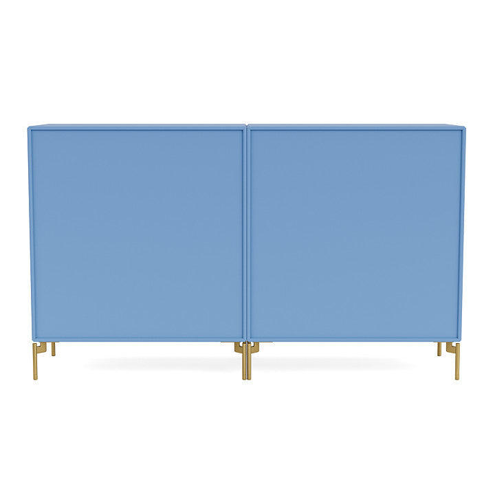 Montana Couple Sideboard With Legs, Azure Blue/Brass