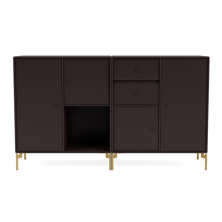 Montana Couple Sideboard With Legs, Balsamic/Brass