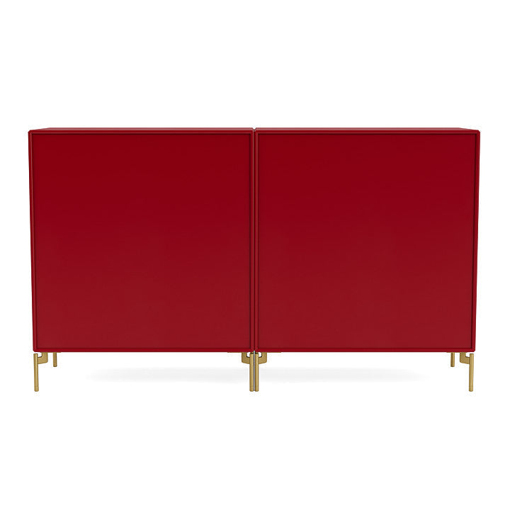 Montana Couple Sideboard With Legs, Beetroot/Brass