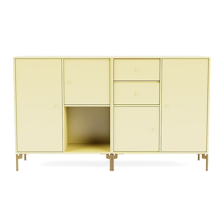Montana Couple Sideboard With Legs, Camomile/Brass