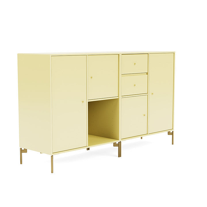 Montana Couple Sideboard With Legs, Camomile/Brass