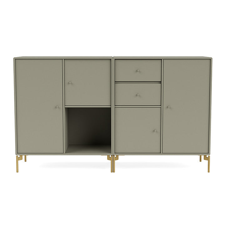 Montana Couple Sideboard With Legs, Fennel/Brass