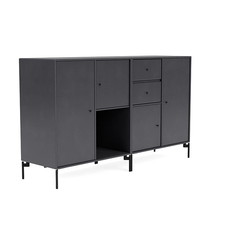 Montana Couple Sideboard With Legs, Carbon Black/Black
