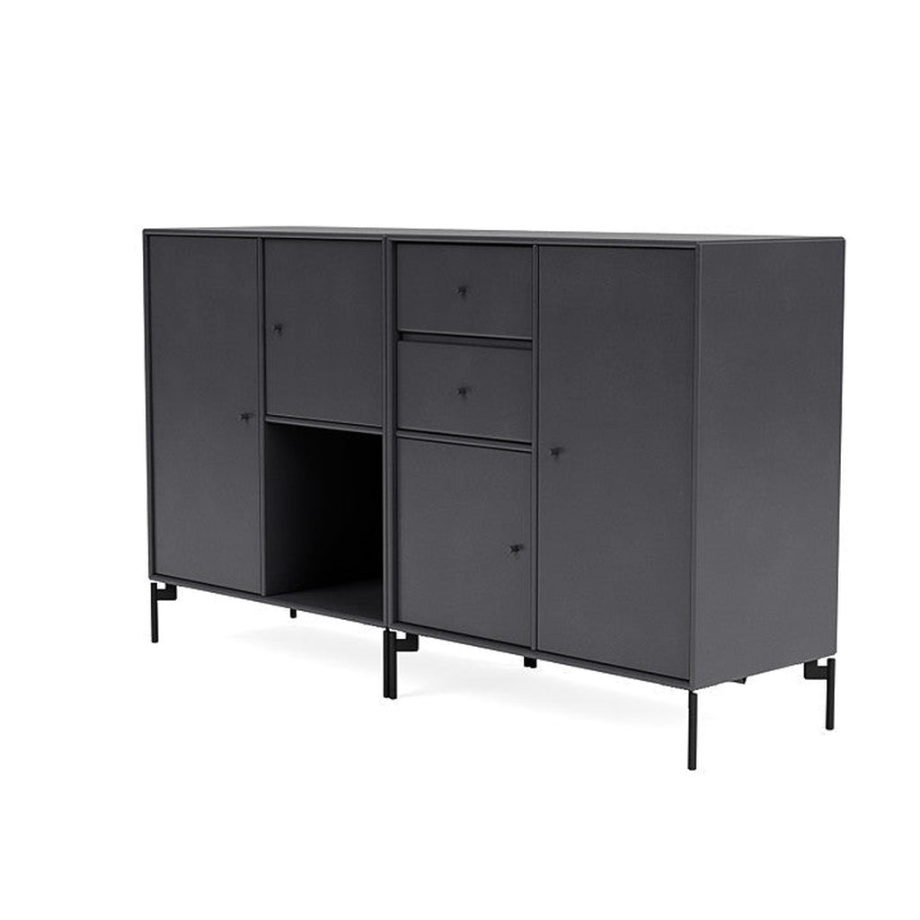 Montana Couple Sideboard With Legs, Carbon Black/Black