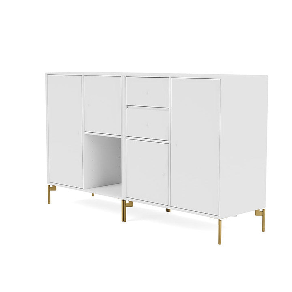Montana Couple Sideboard With Legs, New White/Brass