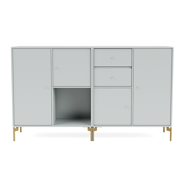 Montana Couple Sideboard With Legs, Oyster/Brass