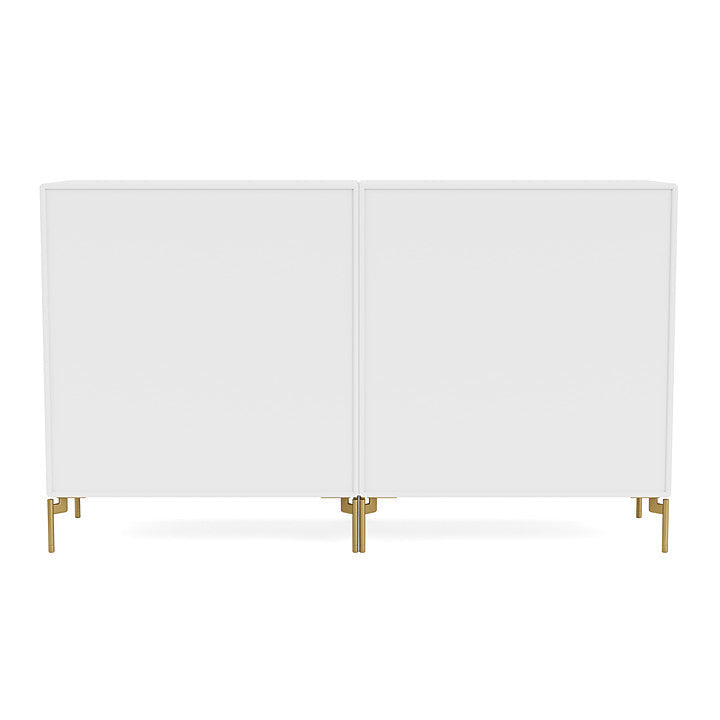 Montana Couple Sideboard With Legs, Snow White/Brass