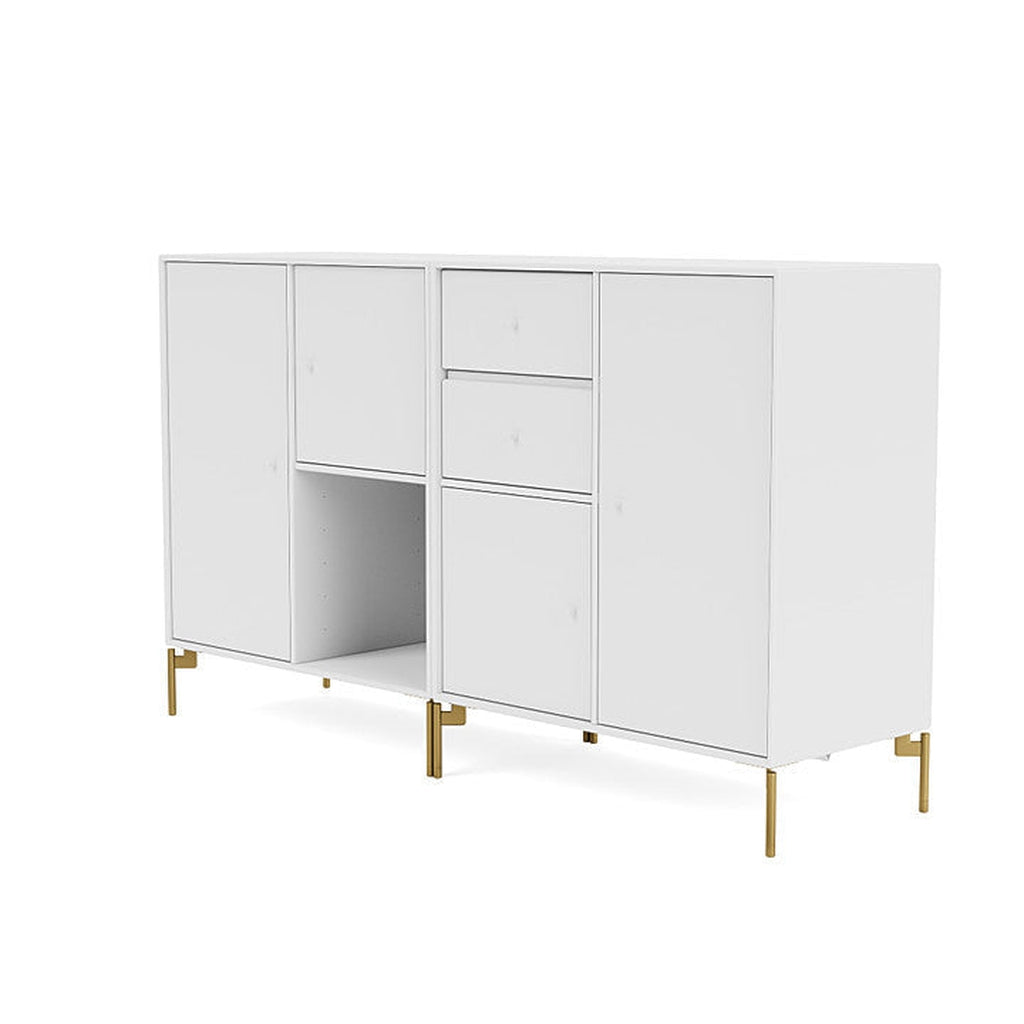 Montana Couple Sideboard With Legs, Snow White/Brass