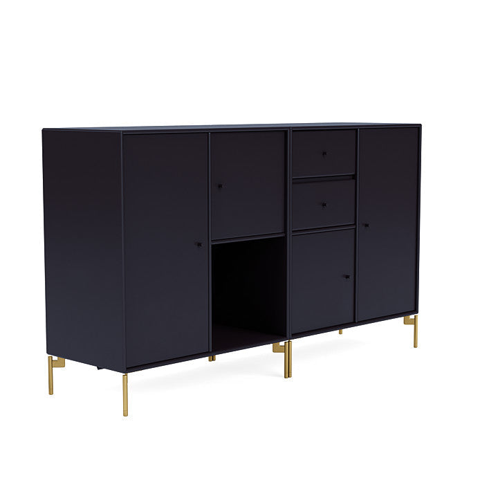 Montana Couple Sideboard With Legs, Shadow/Brass