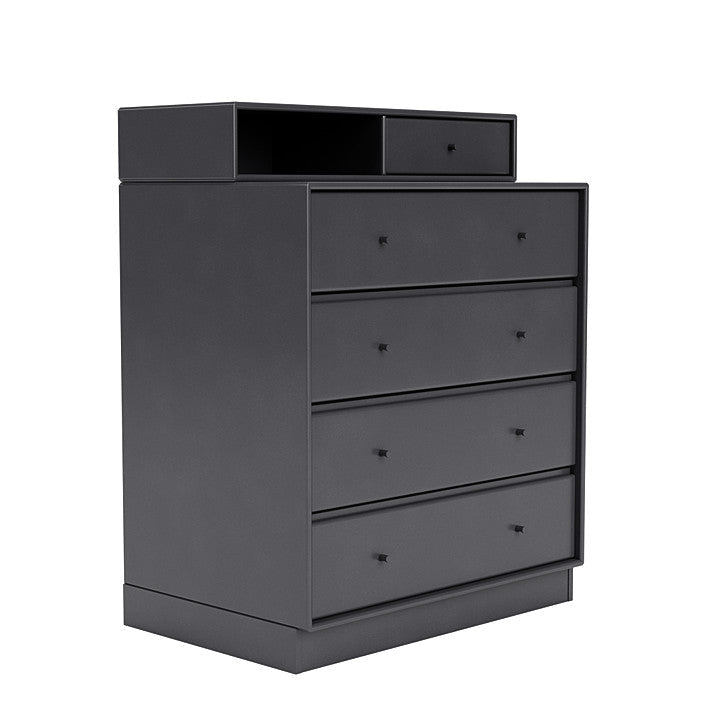 Montana Keep Chest Of Drawers With 7 Cm Plinth, Carbon Black