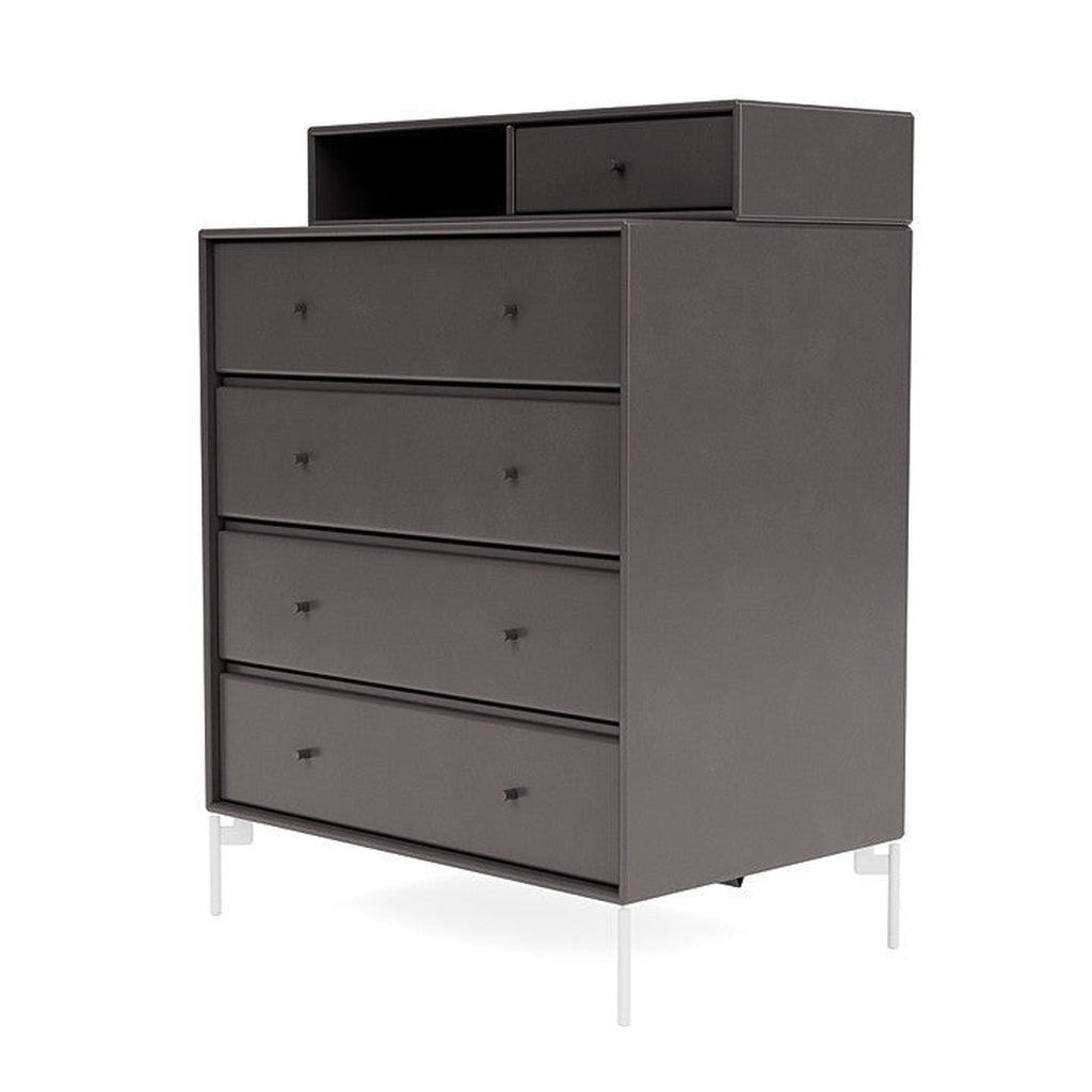 Montana Keep Chest Of Drawers With Legs, Coffee/Snow White