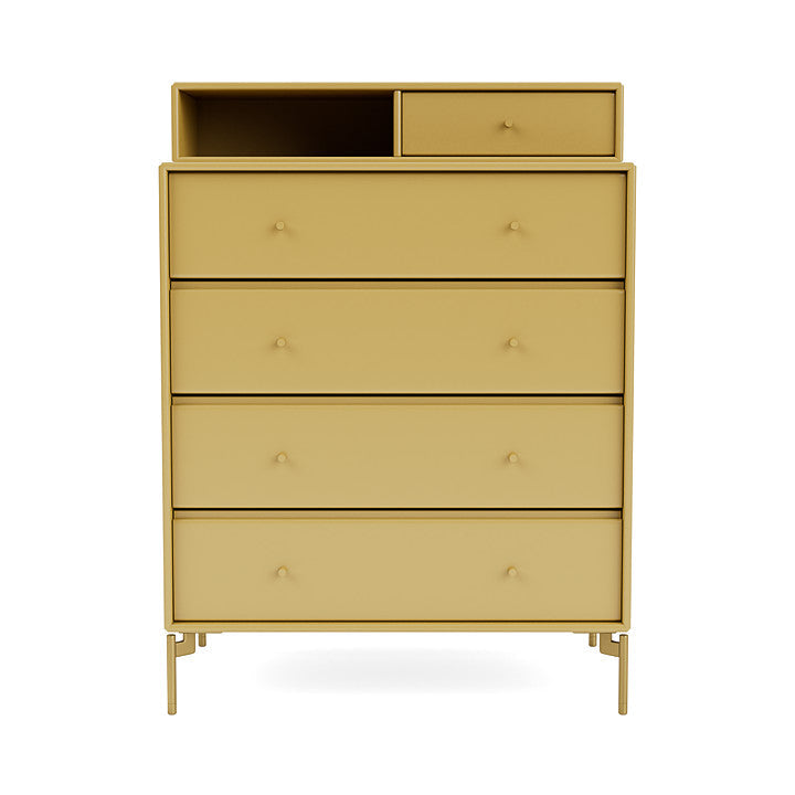 Montana Keep Chest Of Drawers With Legs, Cumin/Brass