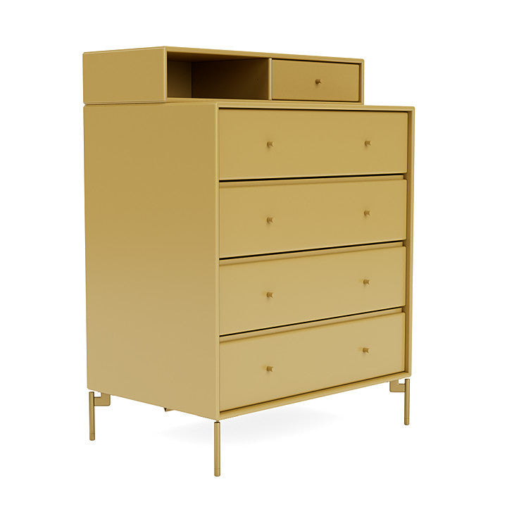 Montana Keep Chest Of Drawers With Legs, Cumin/Brass