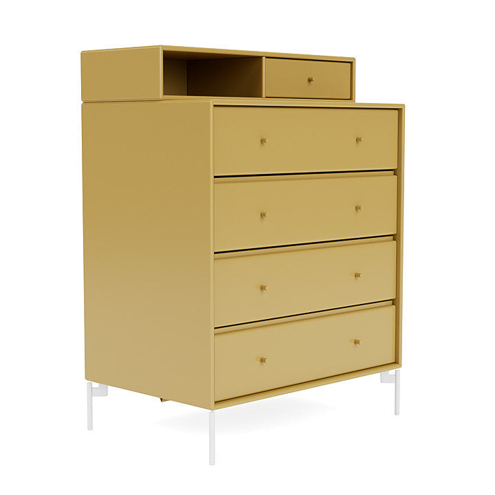 Montana Keep Chest Of Drawers With Legs, Cumin/Snow White