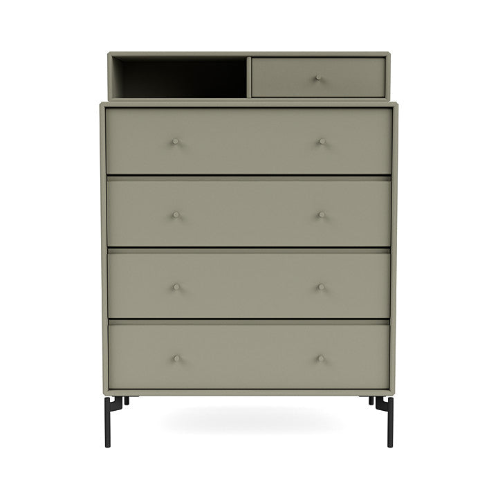 Montana Keep Chest Of Drawers With Legs, Fennel/Black