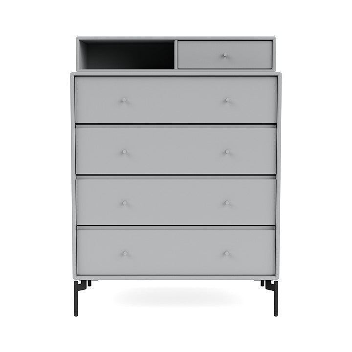 Montana Keep Chest Of Drawers With Legs, Fjord/Black