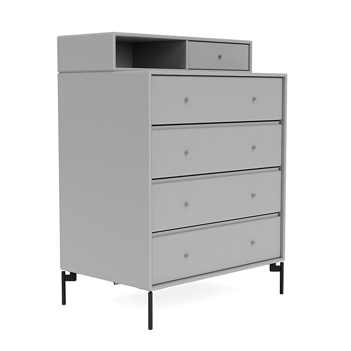 Montana Keep Chest Of Drawers With Legs, Fjord/Black