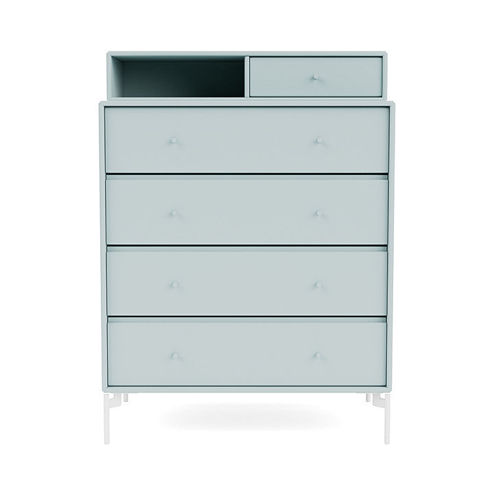 Montana Keep Chest Of Drawers With Legs, Flint/Snow White