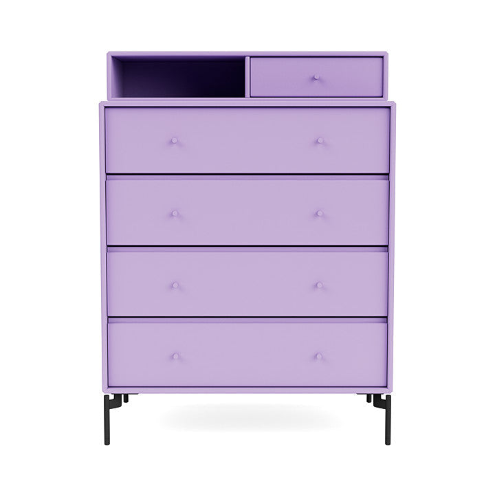 Montana Keep Chest Of Drawers With Legs, Iris/Black