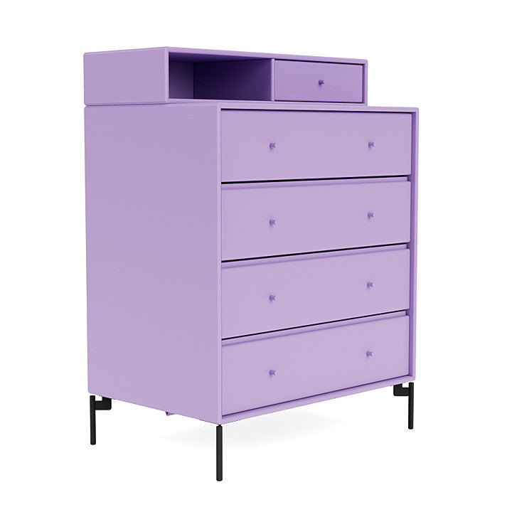 Montana Keep Chest Of Drawers With Legs, Iris/Black