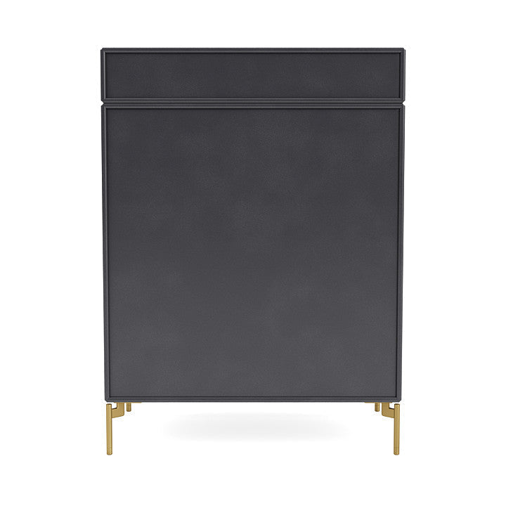 Montana Keep Chest Of Drawers With Legs, Carbon Black/Brass