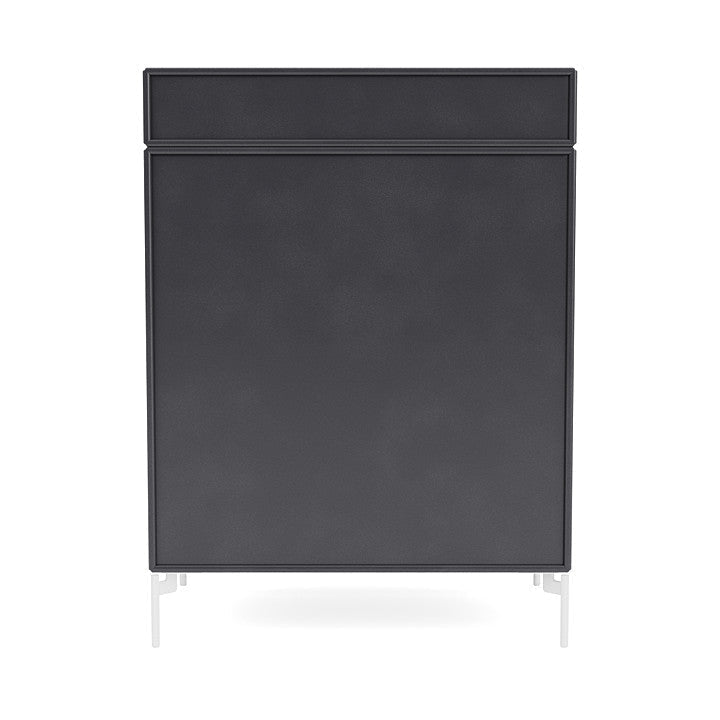 Montana Keep Chest Of Drawers With Legs, Carbon Black/Snow White