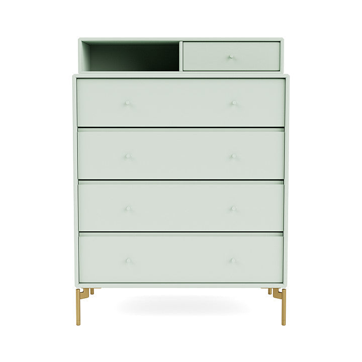 Montana Keep Chest Of Drawers With Legs, Mist/Brass