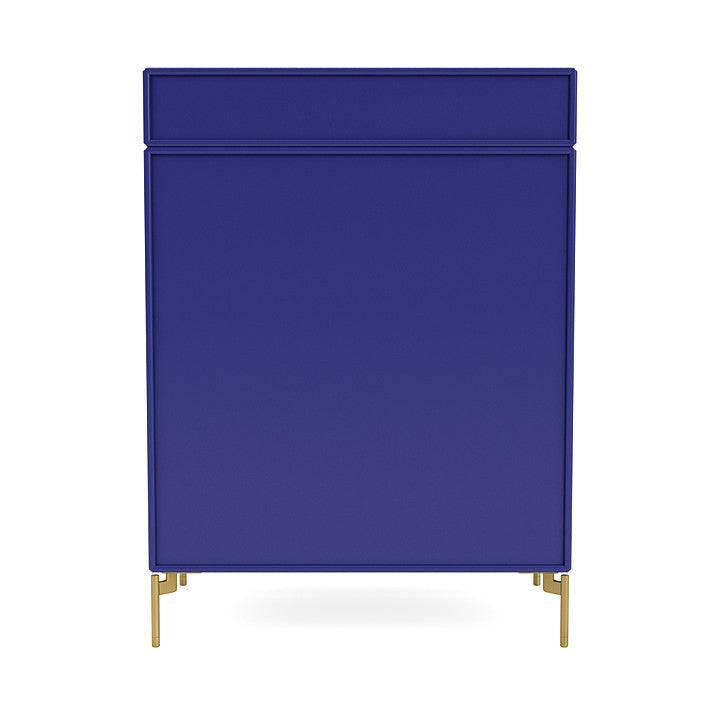 Montana Keep Chest Of Drawers With Legs, Monarch Blue/Brass