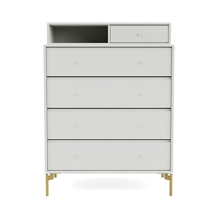 Montana Keep Chest Of Drawers With Legs, Nordic/Brass