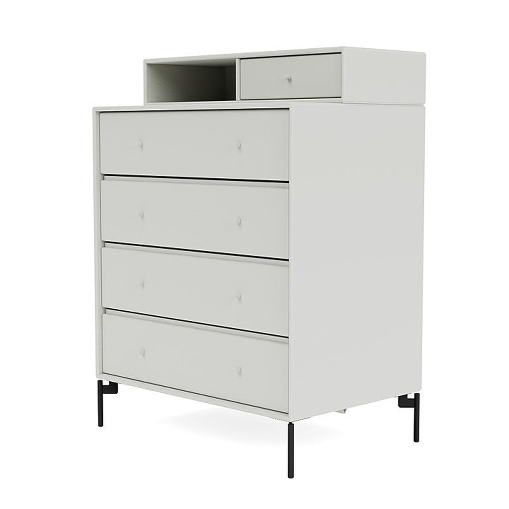 Montana Keep Chest Of Drawers With Legs, Nordic/Black