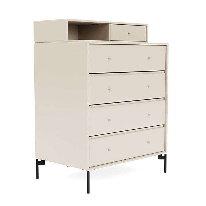 Montana Keep Chest Of Drawers With Legs, Oat/Black