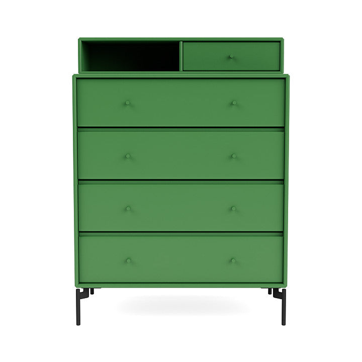 Montana Keep Chest Of Drawers With Legs, Parsley/Black